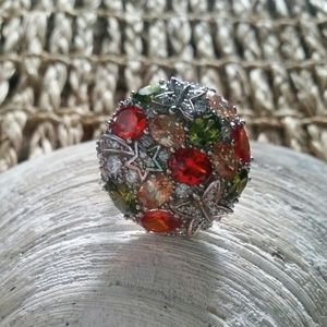 🦄Sterling Silver Swarovski Crystal Artist Ring